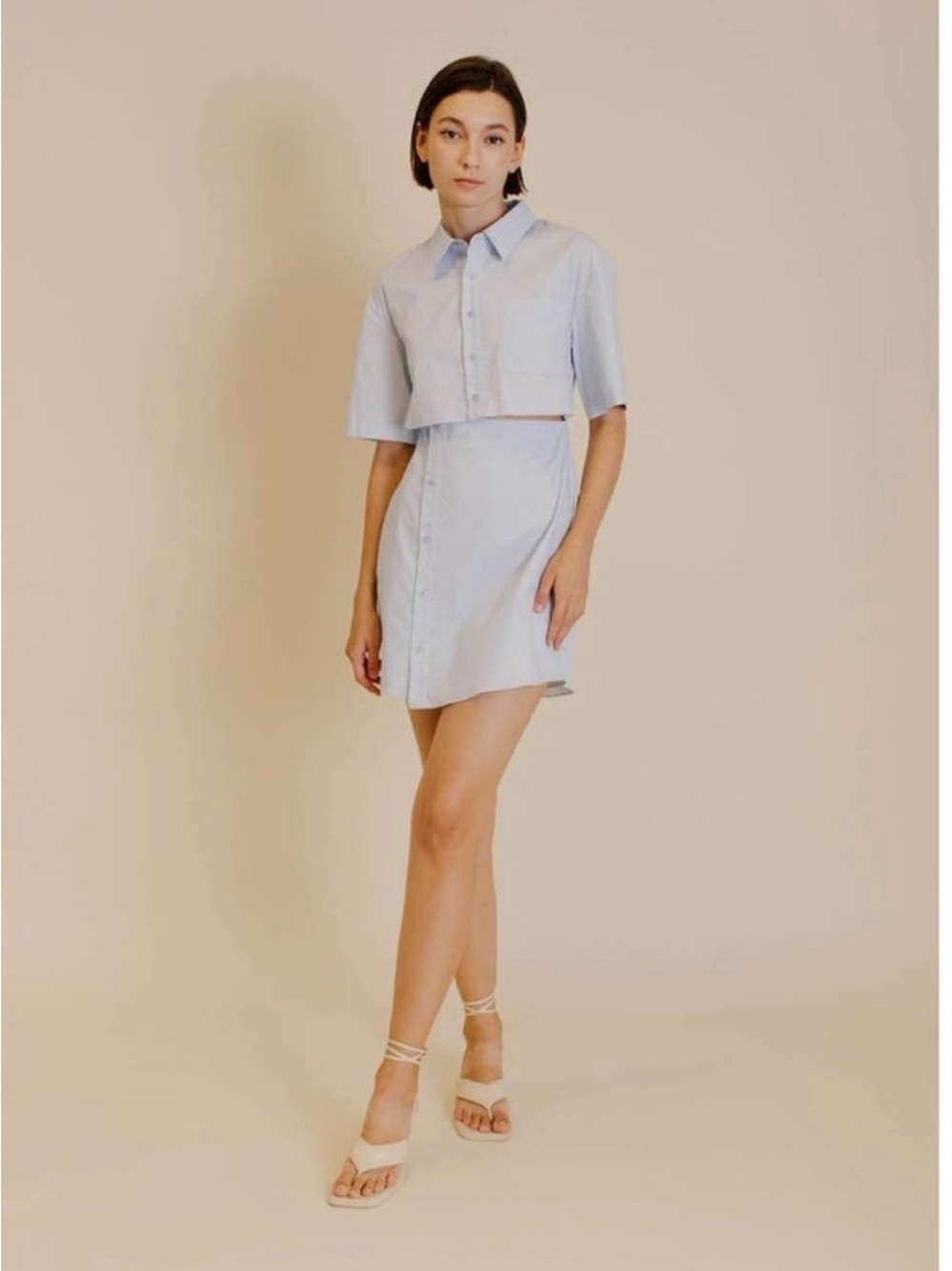 Aureum The Label White Cut Out Dress Shirt Mini Dress Size XS